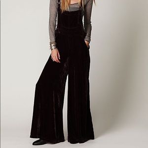 Free People Weekender Velvet Overalls